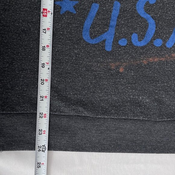 Junk Food "Its A Party In The USA" Graphic Sweatshirt Long Sleeve Gray Women XS - Picture 8 of 9